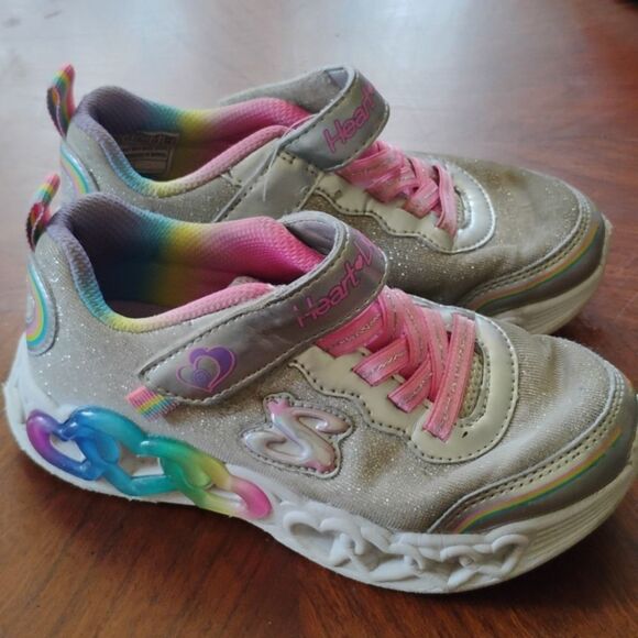 Kids Skechers - Silver and Pink - Size: 12     (1013) - Picture 2 of 5